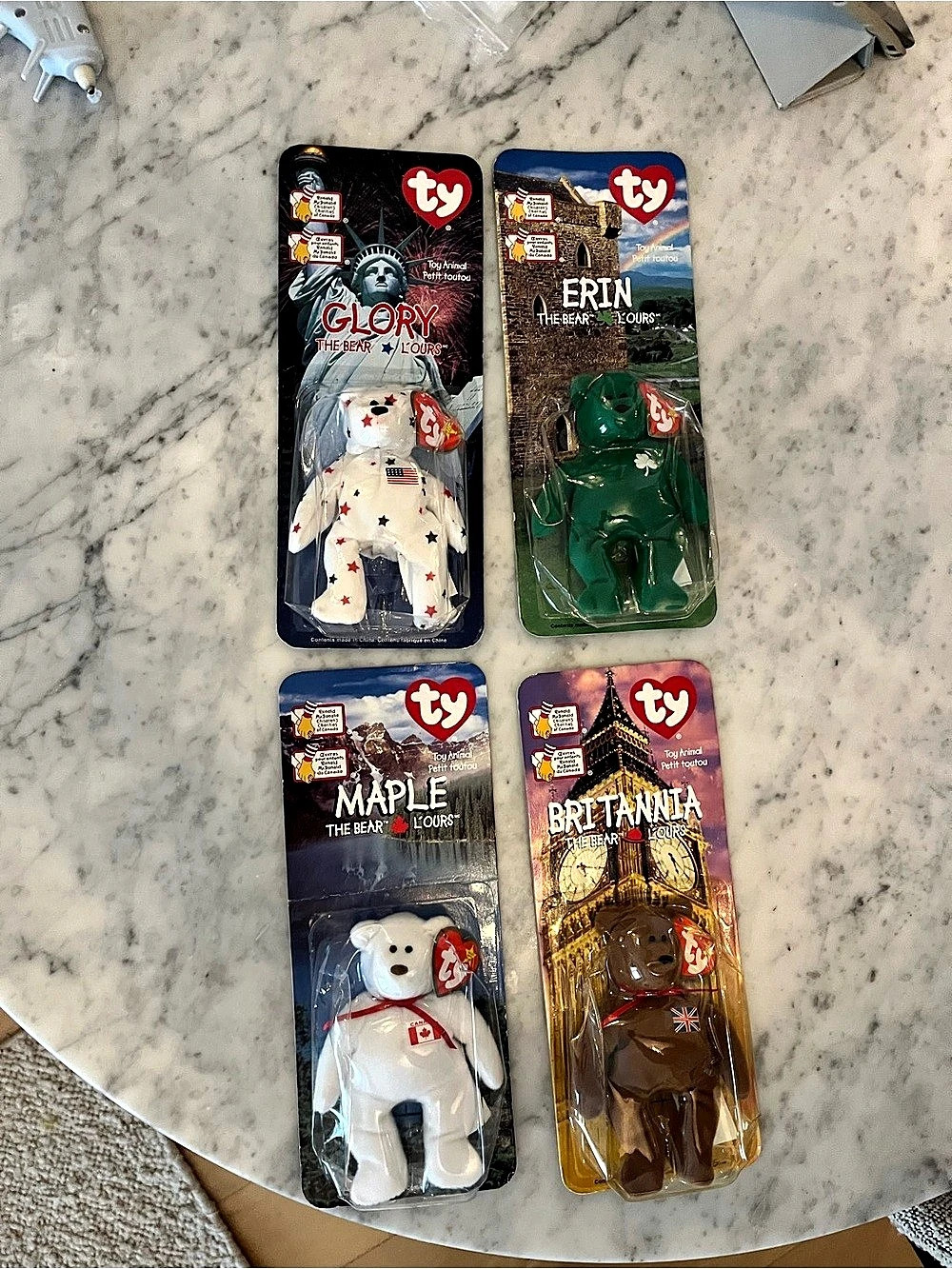 Vintage 1999 Ty McDonald’s Teenie Beanie Babies International Bears Set of 4 - S